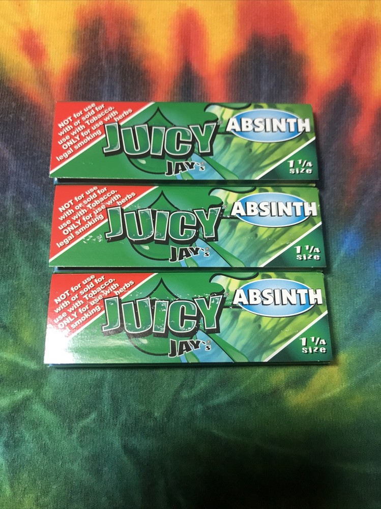 Juicy Jays 3-Pack Absinthe Flavored 1 1/4 Rolling Papers Free US Shipping-image