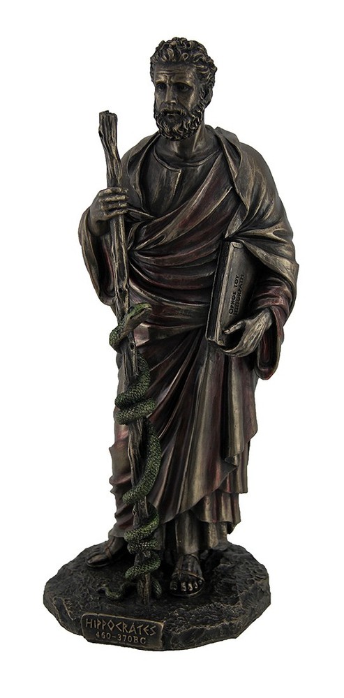 Scratch & Dent Hippocrates Greek Father of Medicine Bronze Finish Statue
