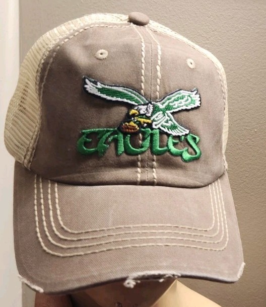 Vintage Philadelphia Eagles Distressed Khaki Ball Cap