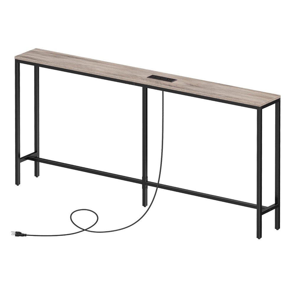 Skinny Console Table with Power Outlets, 63