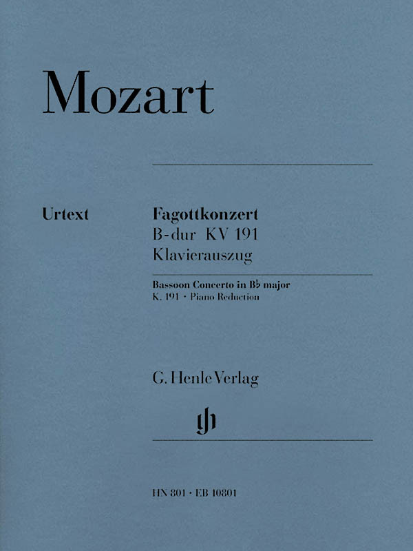 Mozart Bassoon Concerto in B-flat Major K 191 Piano Henle Urtext Music Book