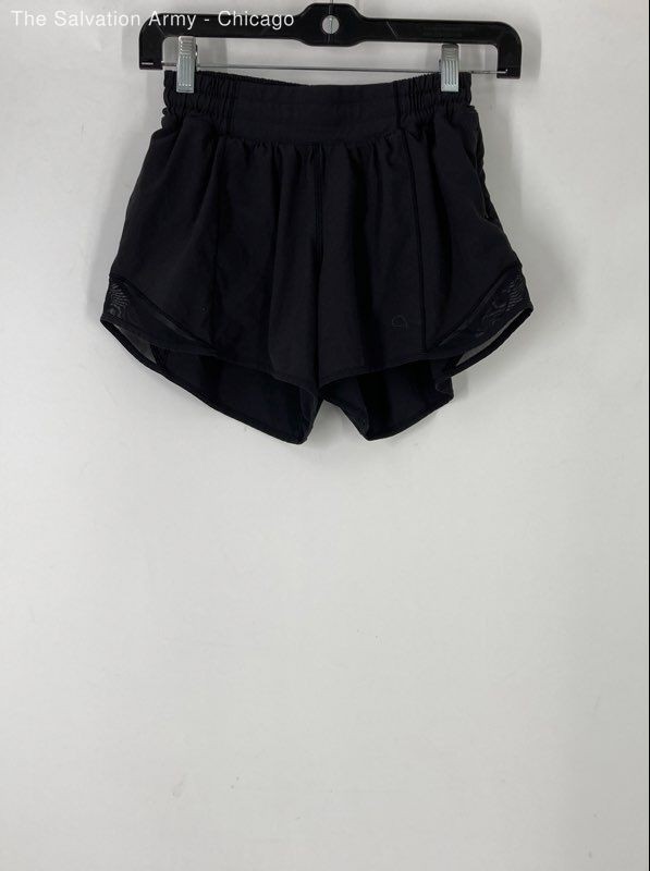 Lululemon Womens Black Elastic Waist Activewear Athletic Shorts Size XS