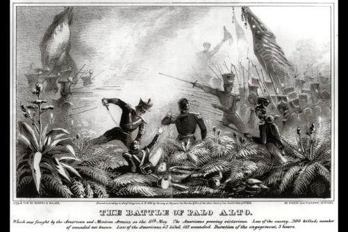 Photo:The battle of Palo Alto,c1846,Mexican-American War,Soldiers,swords