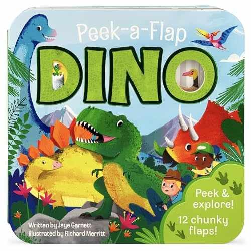 Peek-a-Flap Dino - - Board book, by Jaye Garnett; Cottage - Very Good q