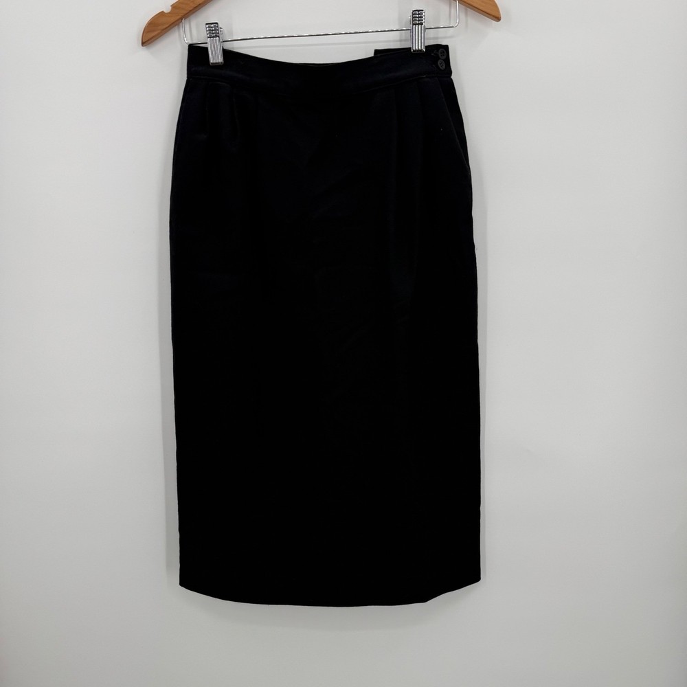 Pendleton Petite Black Wool Skirt Womens Size 8 Career Pencil
