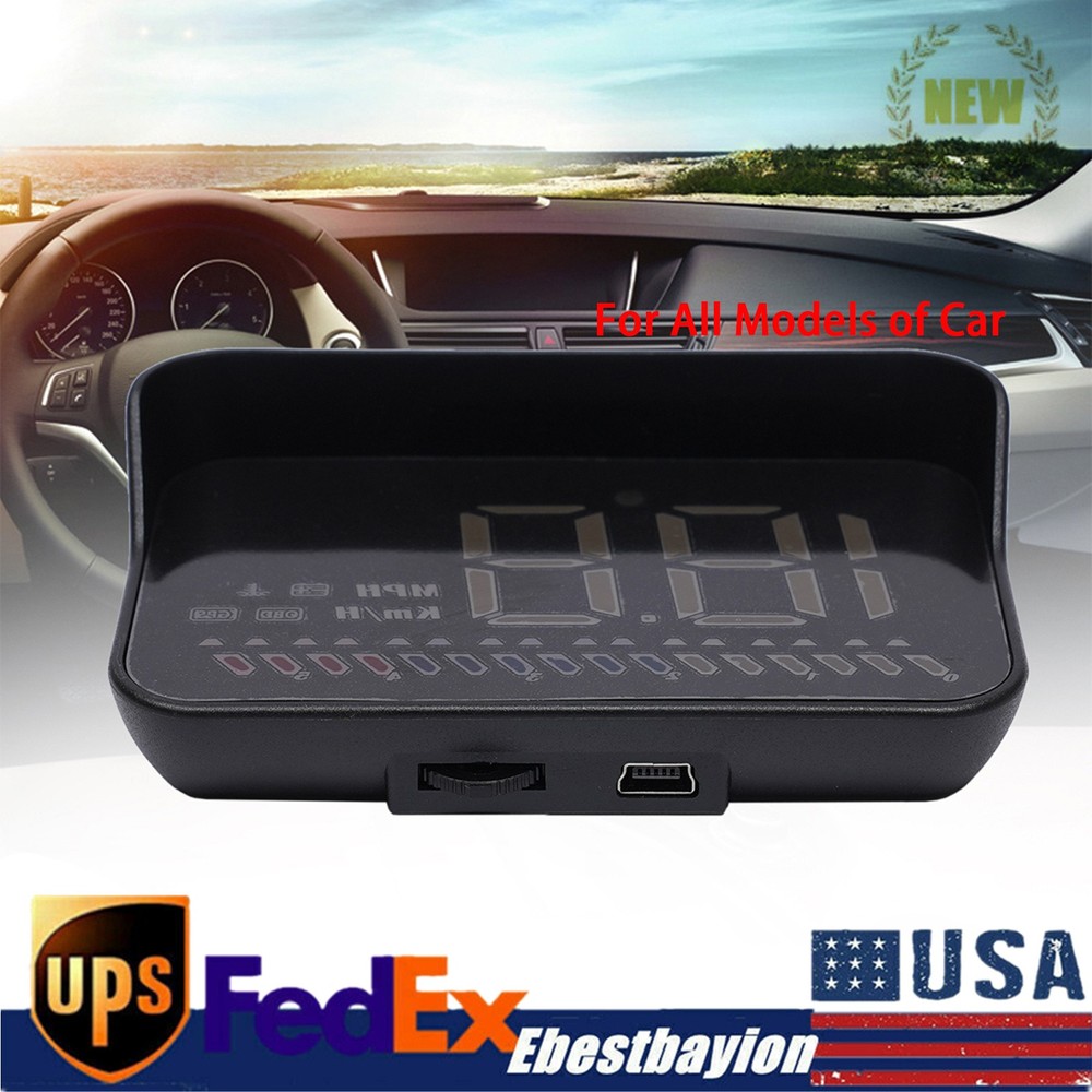 Universal Digital Car GPS HUD with HD Speedometer & Overspeed Alarm