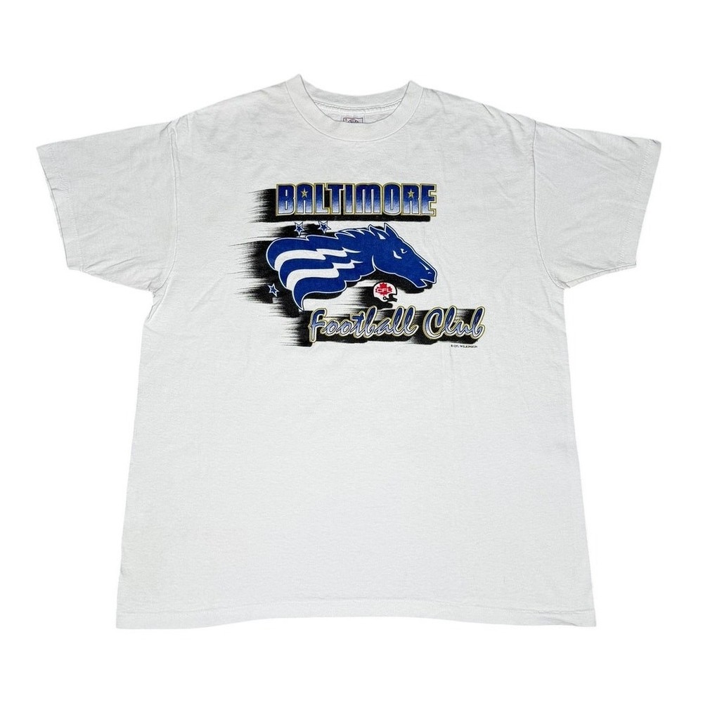 Vintage 90s Baltimore Stallions Football Club CFL T-Shirt Size L