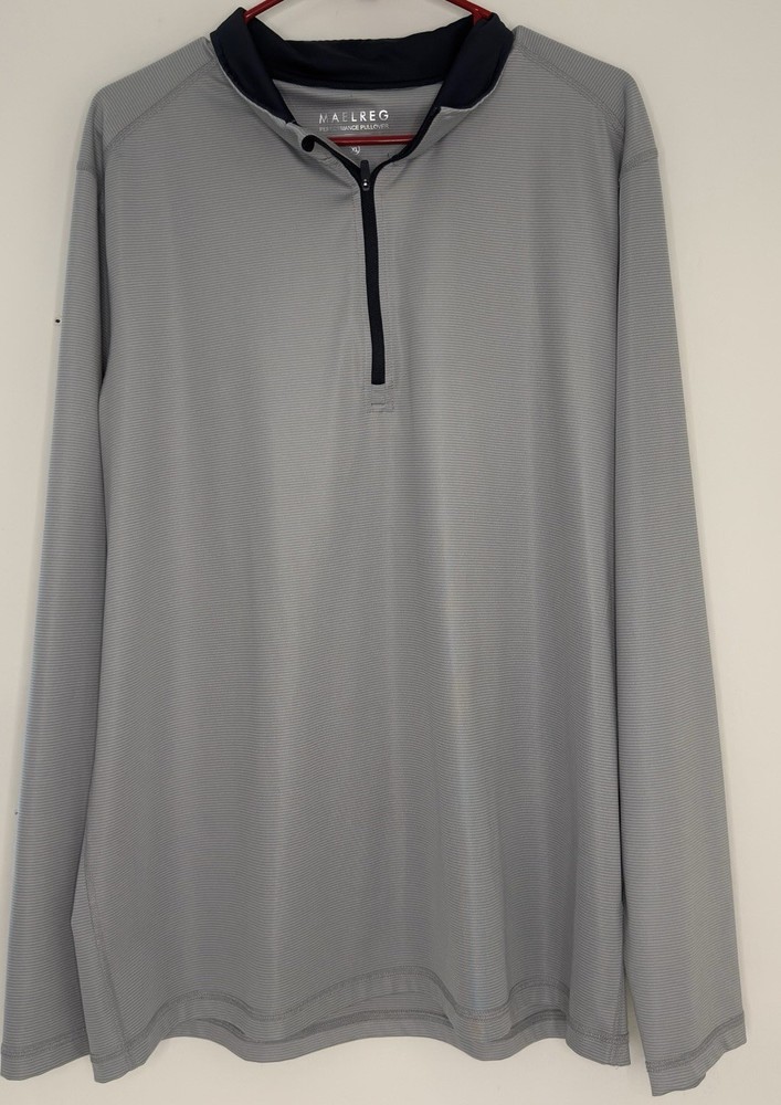 Maelreg Performance Pullover Mens XL Gray 1/4 Zip Long Sleeve Wicking Active