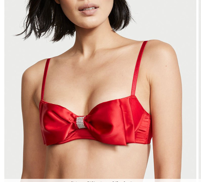 Victoria’s Secret Wicked Unlined Bow Balconette Bra 32 dream angels DDD (F)