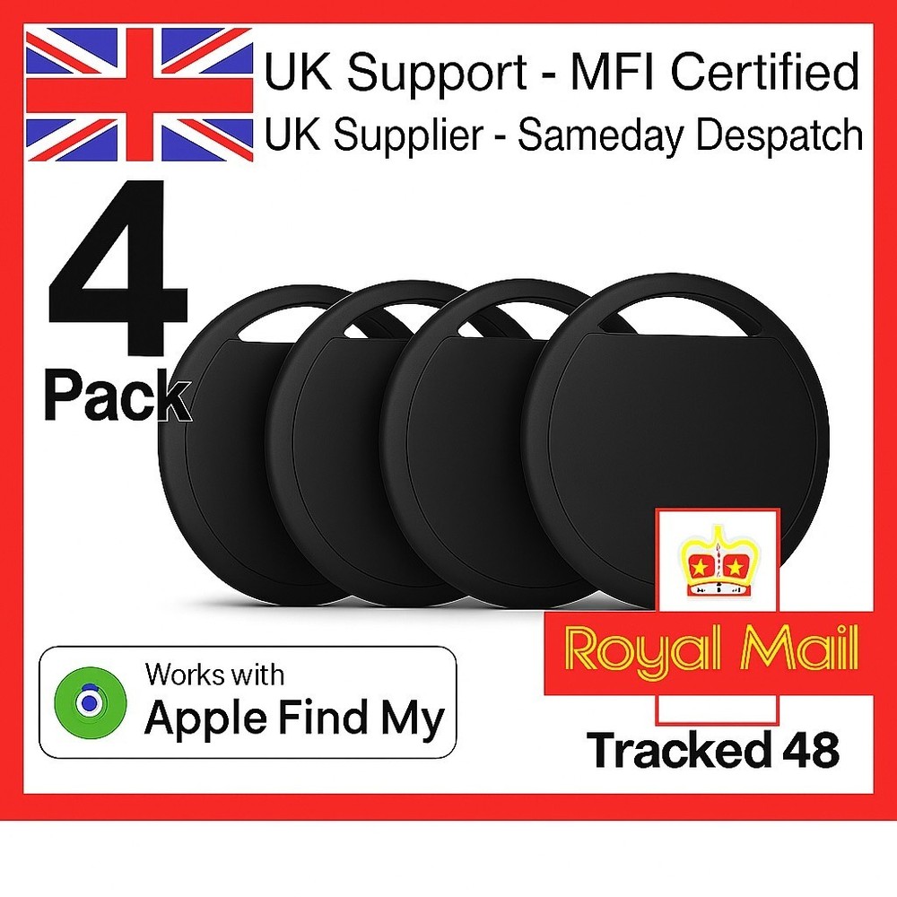 4 PACK Oscanna Tracker Tag Compatible with Apple Find My Airtag, air Tag ,BLACK