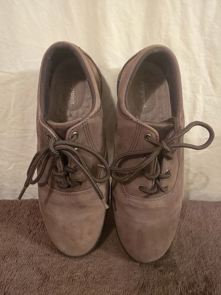 Easy Spirit Brown Nubuck Suede Oxford Walking Shoes Women’s 7 D Comfort Lace-Up
