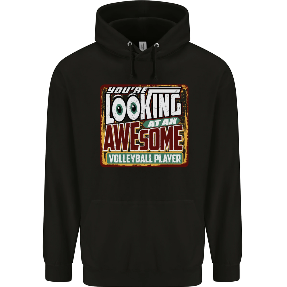 An Awesome Volleyball Player Mens 80% Cotton Hoodie