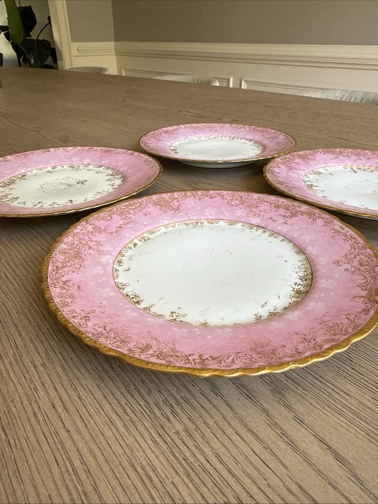 Vintage Bailey Banks & Biddle France Pink & Gold plates- set of 4