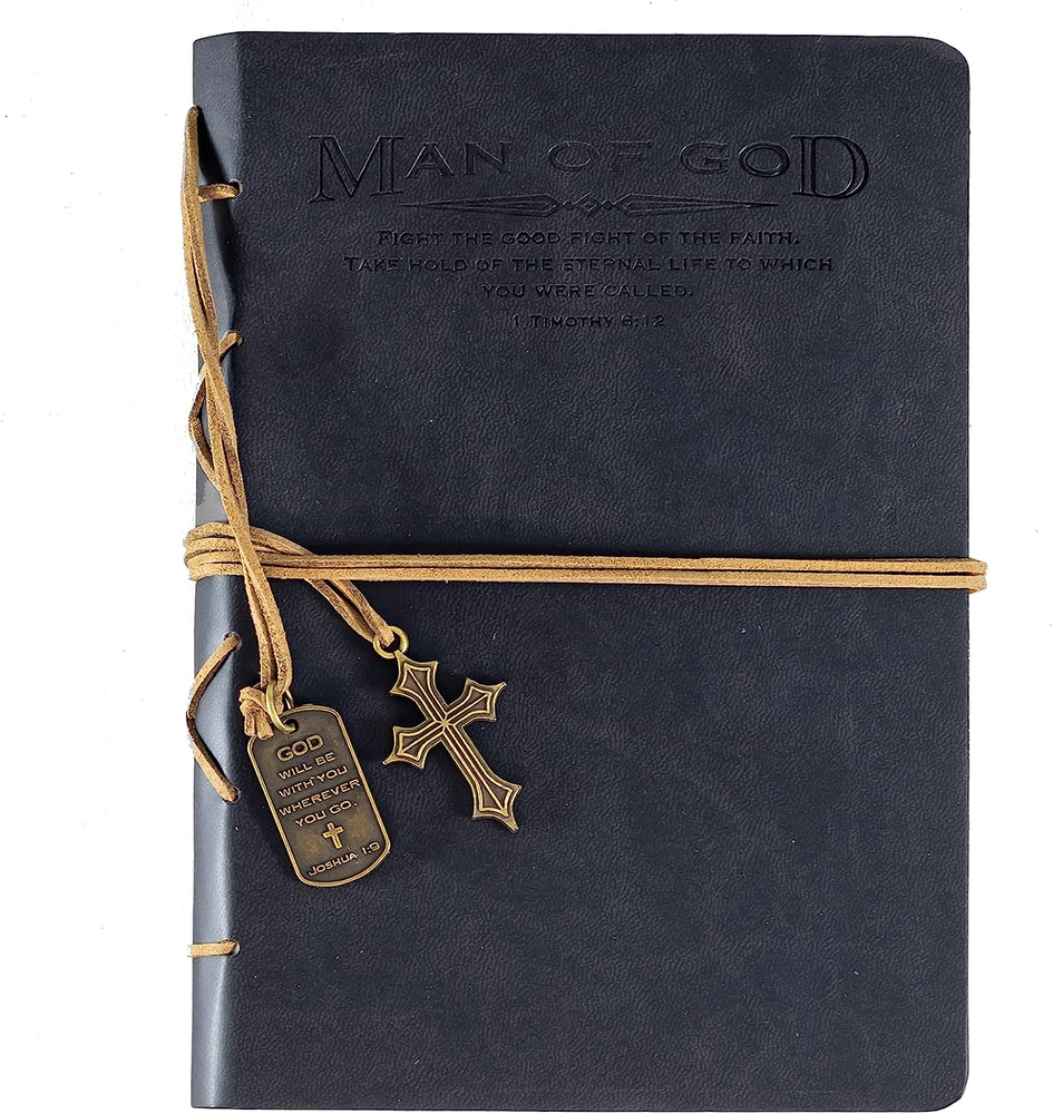 Journal, Man of God with Black Cross Charm (22880), Cross Black