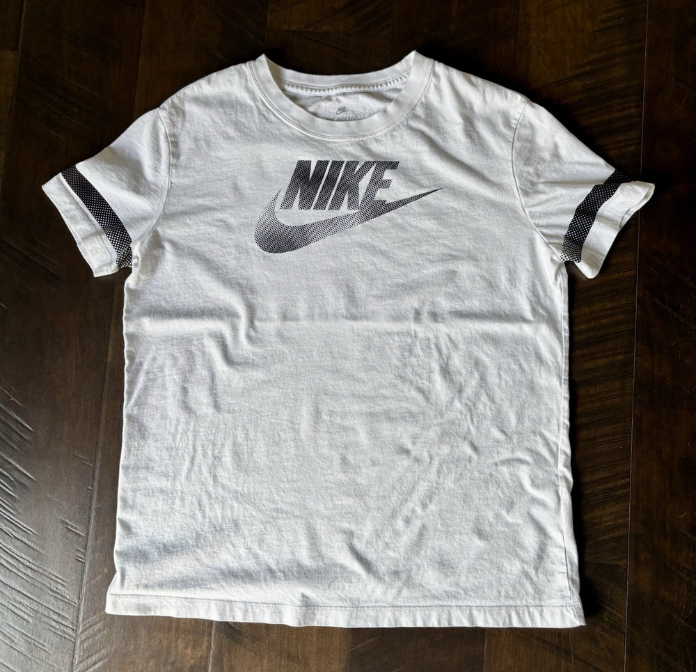 Nike The Nike Tee Men’s Sz L White Crew Neck Short Sleeve Logo Cotton Tee