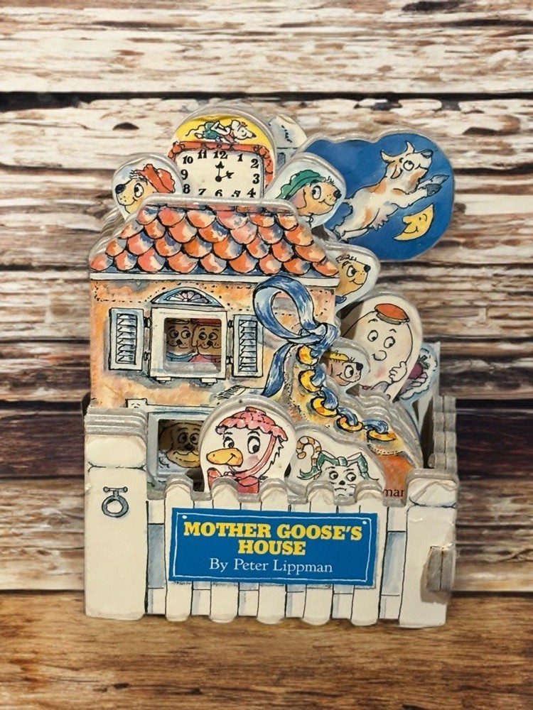 Vintage Mini House board book Peter Lippman MOTHER GOOSE'S HOUSE