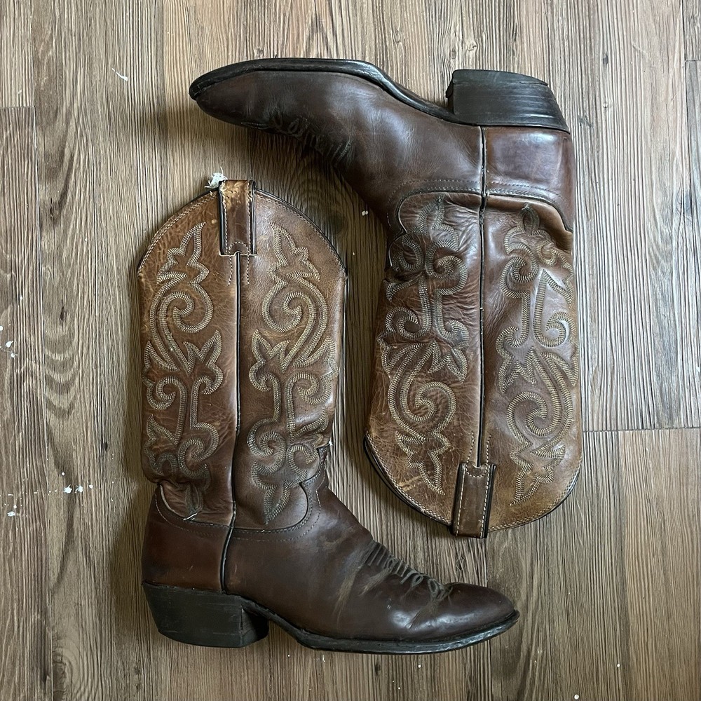 Justin Mens 2253 Buck Bay Apache Western Cowboy Boots Size 8D USA Made