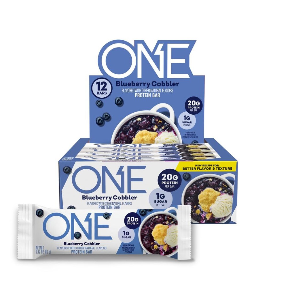 ONE Protein Bars,Recipe Blueberry Cobbler, Gluten Free with 20g Protein and 1...