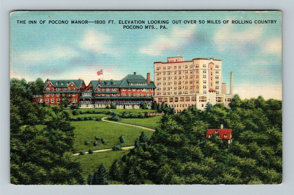 Pocono Mountains PA-Pennsylvania, The Inn Pocono Manor, Vintage Postcard