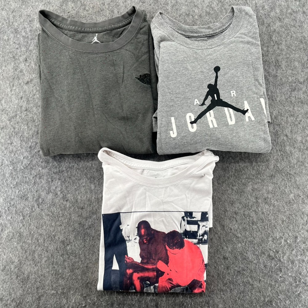Air Jordan Mens XXL Gray Jumpman T Shirt Short Sleeve Tee Lot Of 3