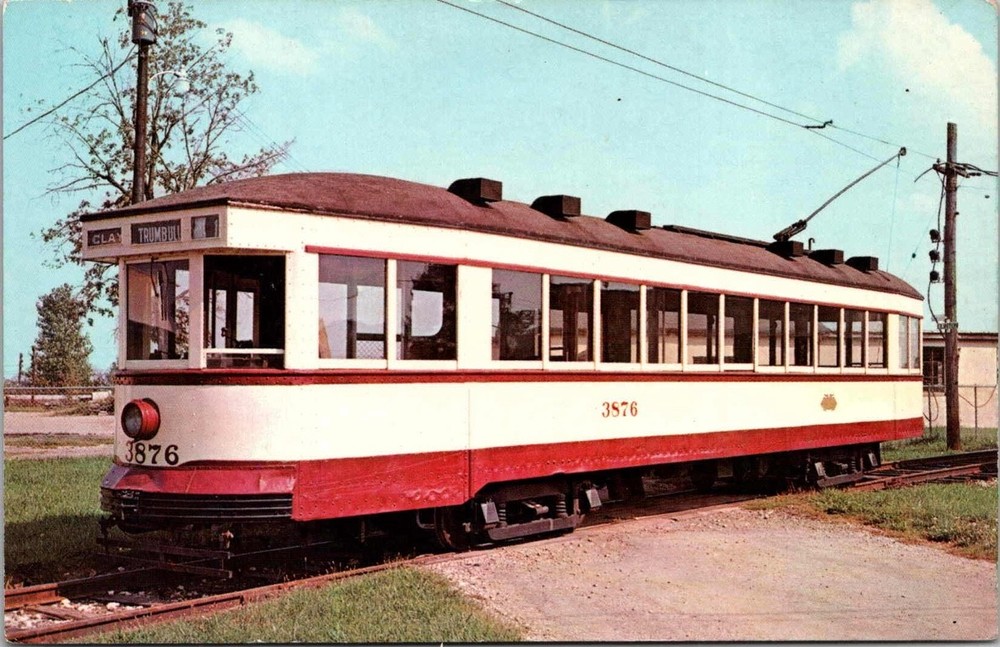 Ohio Railway Museum Worthington OH Streetcar Trolley Postcard