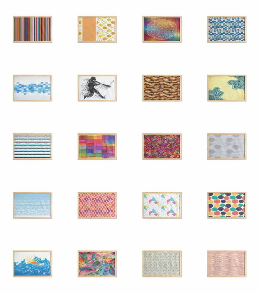 Ambesonne Abstract Graphic Wall Art with Wide Frame for Bathrooms Living Room-image