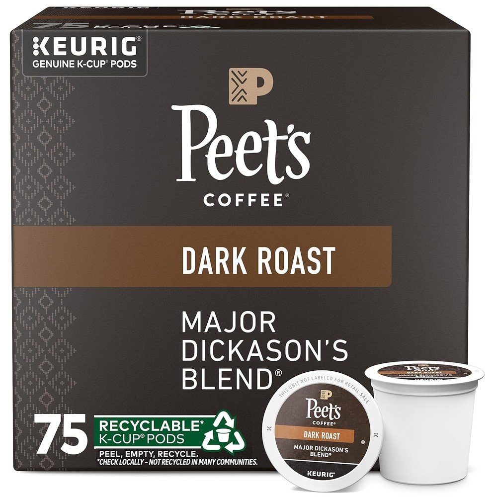 Peet's Coffee, Dark Roast Keurig K-Cup Pods - Major Dickason's Blend 75 Count