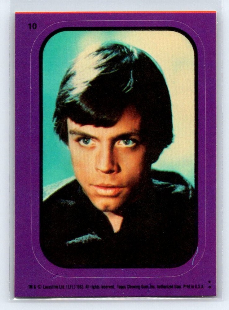 LUKE SKYWALKER 1983 Topps Star Wars Return of the Jedi ROTJ Sticker #10