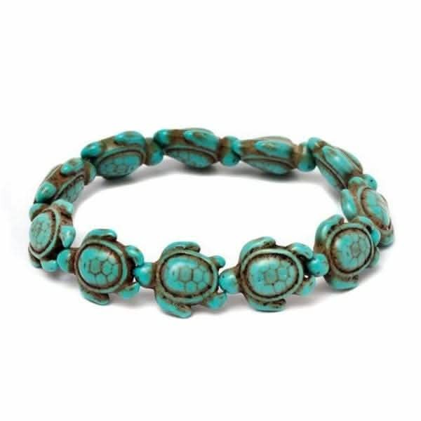 Turquoise Hawaiian Sea Turtles Handmade  Bracelet - Turquois