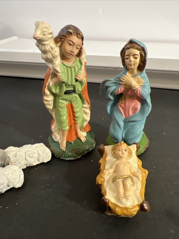 Vintage Italian Hand Painted Fontanini Christmas Nativity Set- 6 Pieces