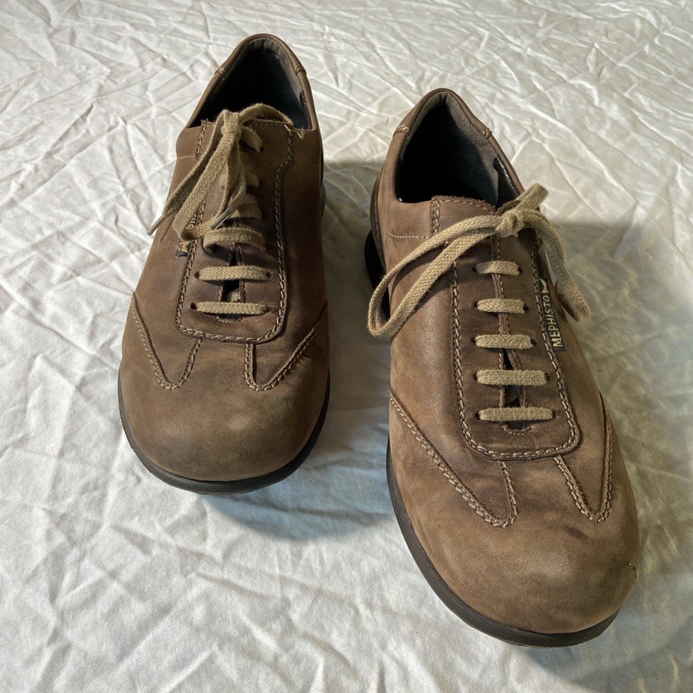 Men’s Mephisto Brown Suede Lace Up Shoes  Comfort Walking ShoesSize 8