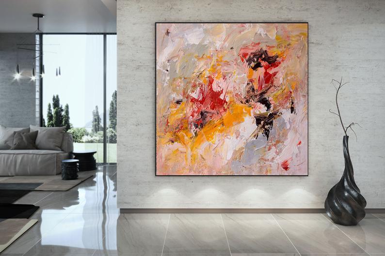 Abstract Painting Original Artwork Dine Room Decor Extra Large Wall Art Hand
