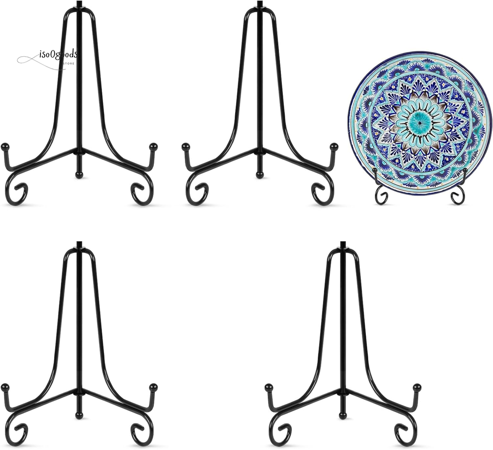 4 Pack Plate Stands for Display Plate Holder 6 Inch Picture Frame Stand of Metal