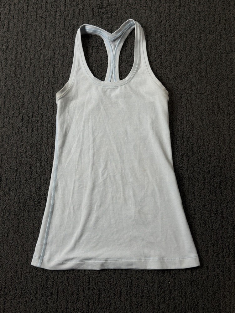 Lululemon Cool Racerback Tank Top Womens White Athletic Yoga Shirt Workout Gym