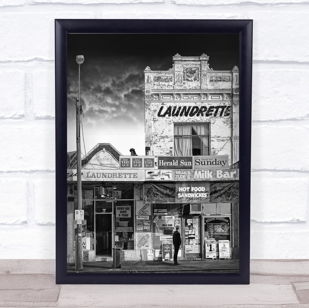 Food Street Architecture Person Milk Window Marketing Commercial Wall Art Print