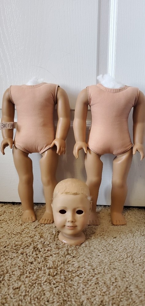 2 full bodies & head American Girl 18” Doll - TLC For Parts/Repair