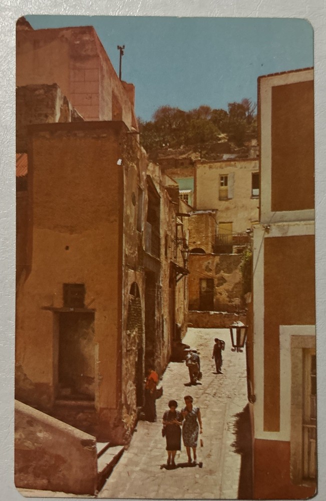 Vtg Callejon de San Roque Alley Guanajuato Jalisco Mexico Postcard Ediciones