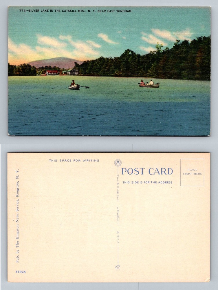East Windham, NY-New York, Silver Lake Catskill Mountains Boats Vintage Postcard