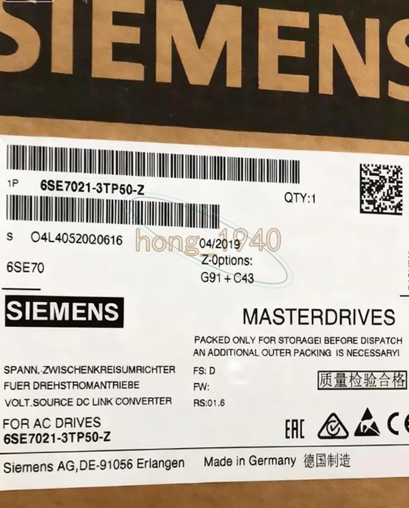 1Pc Siemens Main Drive 6Se7021-3Tp50-Z Z=G91+C43 New