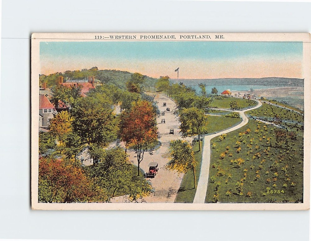 Postcard Western Promenade Portland Maine USA