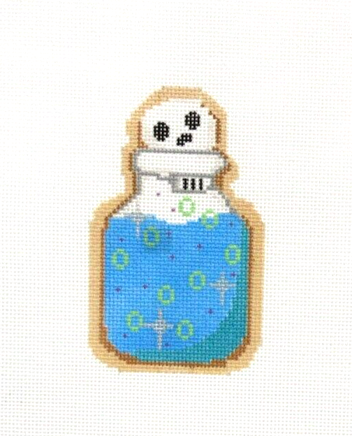 Handpainted Potion Bottle Cookie Ornament Needlepoint Canvas by Laura Love Designs  