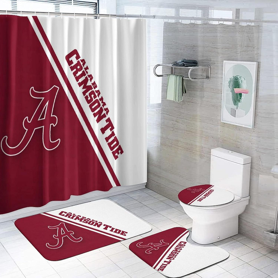 Alabama Bathroom Sets or Shower Curtain, Sport Gift for Fans Alabama