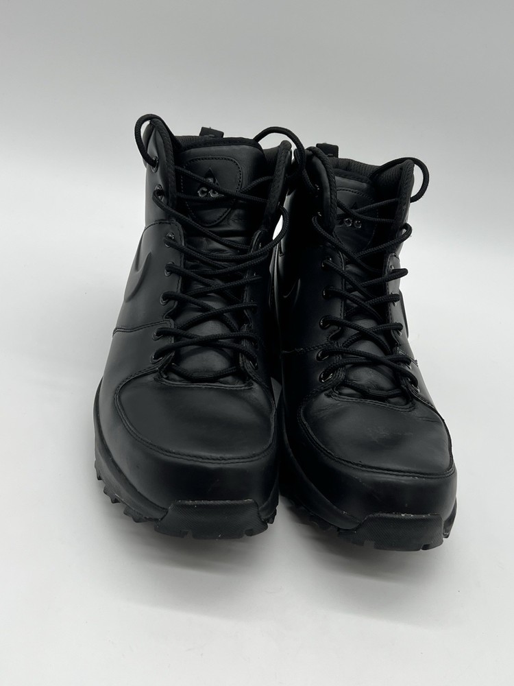 Nike Manoa Men's Triple Black Leather Work Boots Size 13 EUC 454350-003