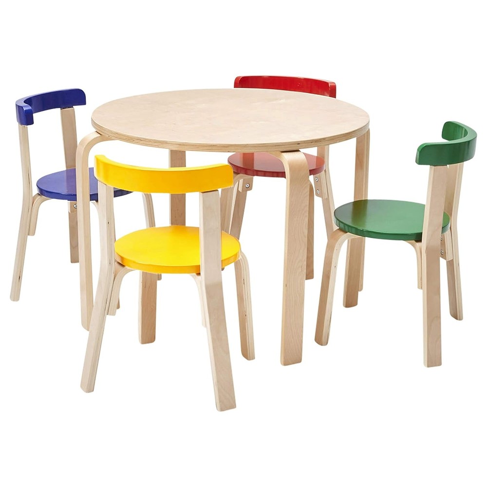 ECR4Kids Bentwood Table with Curved Back 30.7x20.5 Inches in Assorted Colors