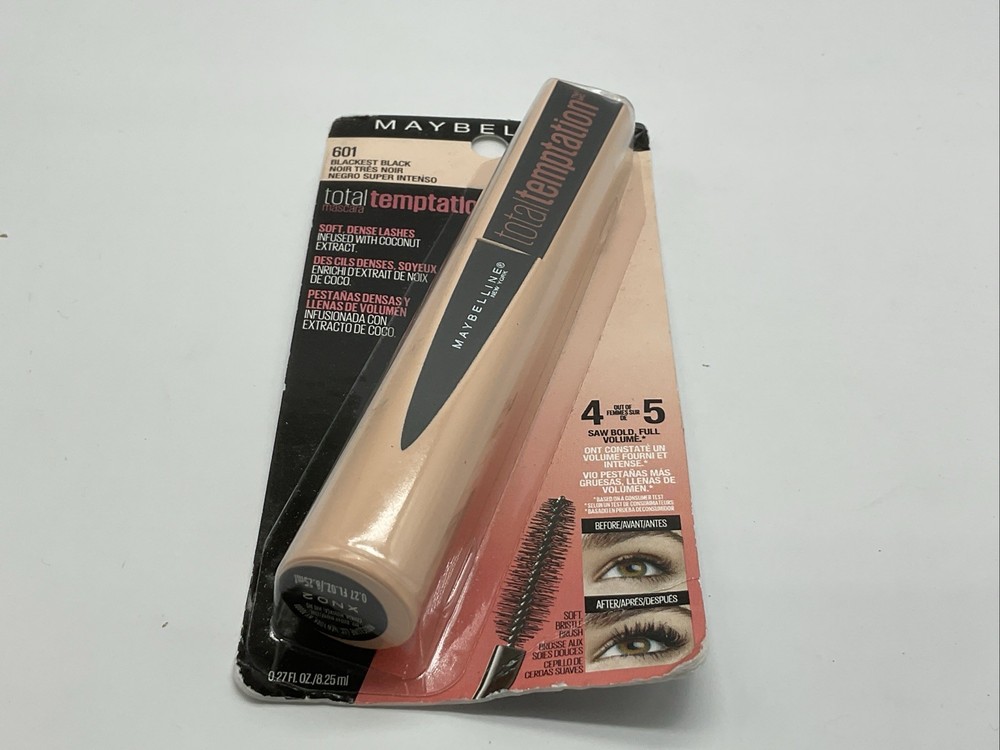 Maybelline Total Temptation Washable Mascara for Soft Dense Lashes in Blackest 601