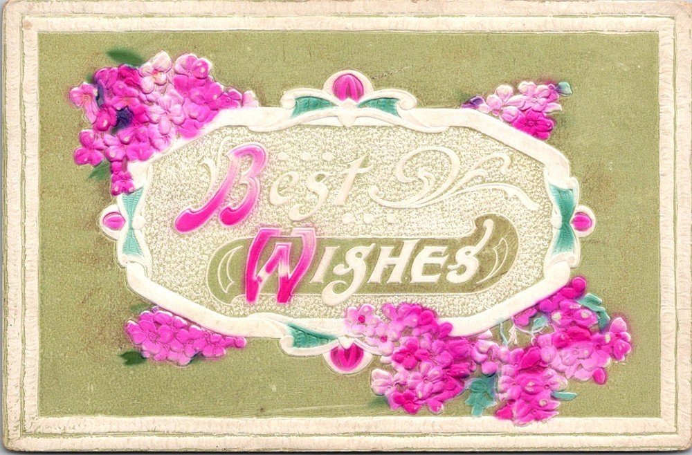 Dr Jim Stamps Postcard Best Wishes Embossed Colored Greeting Card