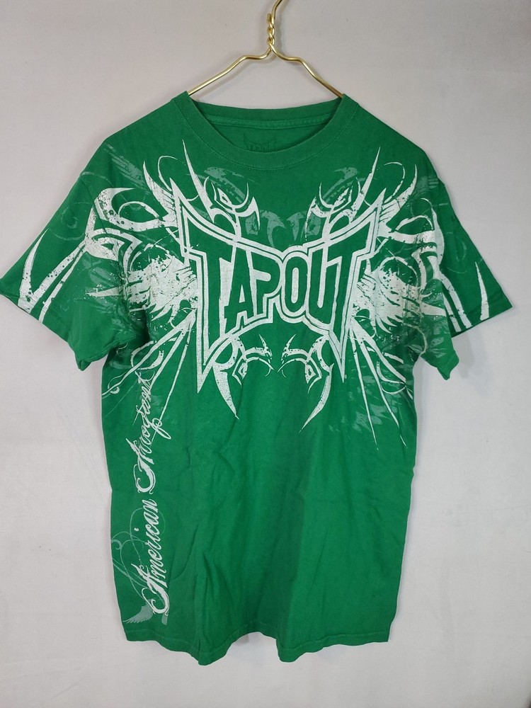 VTG Y2K Men's Tapout Tribal American Arrogant Green Tshirt Size Large