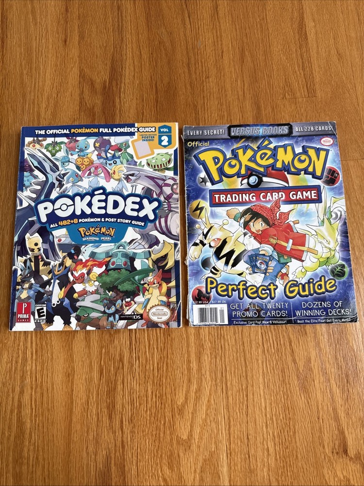 Lot of 2 Pokemon Guidebooks Full Pokédex Vol 2 + Trading Card Guide