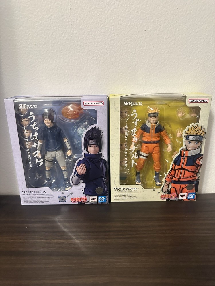 S.H.Figuarts Naruto Uzumaki & Sasuke Uchiha Naruto Action Figures Boxed Bundle