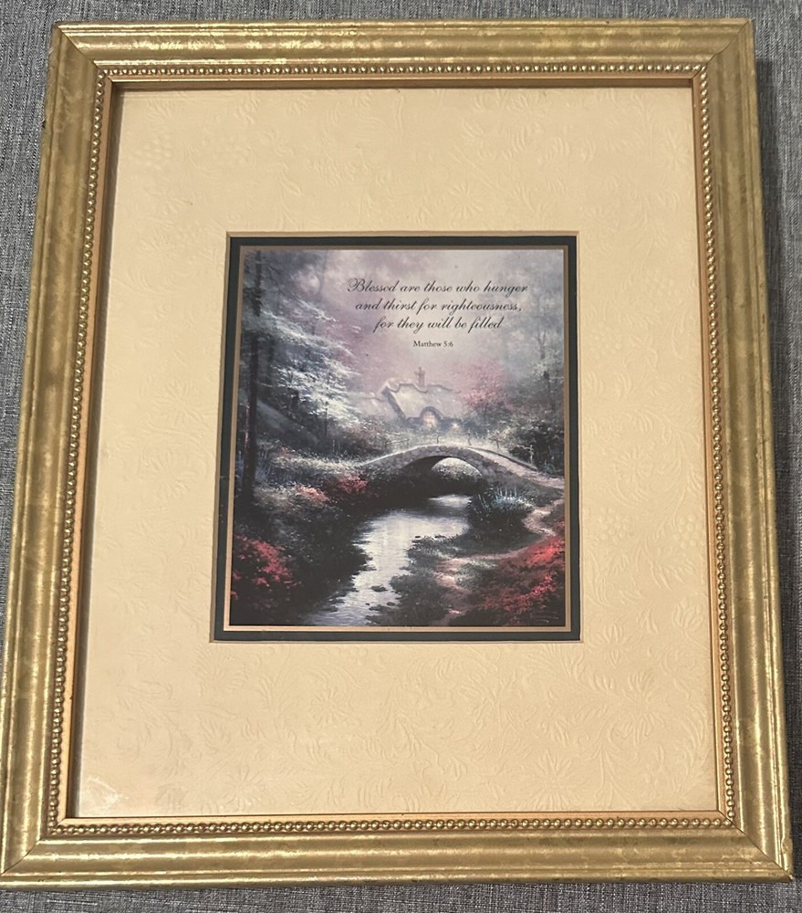 Thomas Kinkade Framed Print, Brookside Hideaway, COA On Back Dimensions 9 x 11
